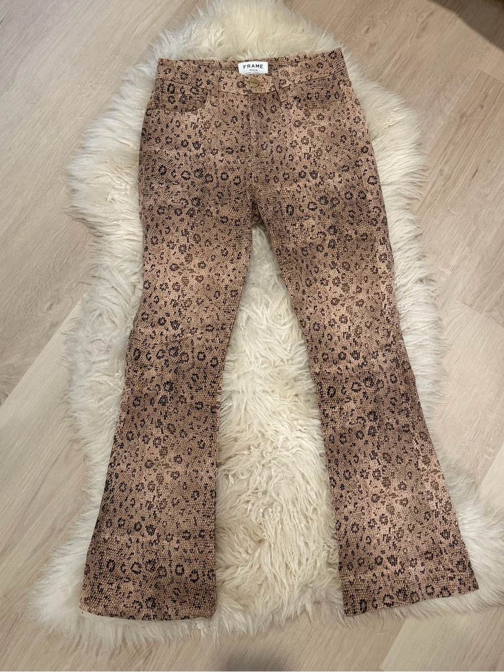 Frame Leopard Le Crop Mini Bootcut Jeans